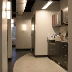 Interior photo: Columbia SC Prosthodontics practice hallway and work station