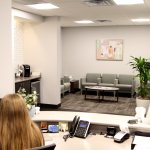 Interior photo: Columbia SC Prosthodontics practice Waiting Room and hallway